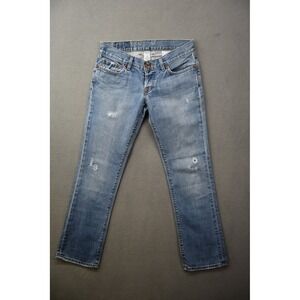 Lucky Brand Lil Lacey Cuffed Crop Jeans American Made Size 0/25 Distressed